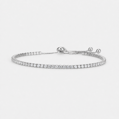 Adjustable Sapphire Tennis Bracelet - Sterling Silver