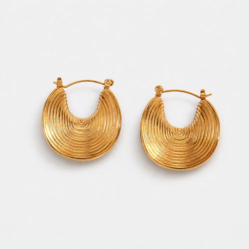 Spiral Flow Sculptural Drop Earrings — Gold — Vessaly