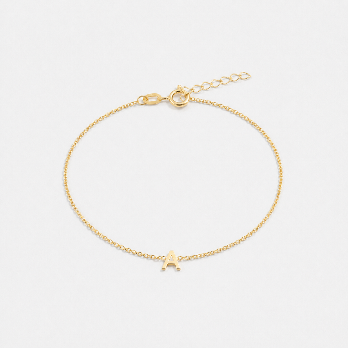 Original Single Initial Letter Bracelet - 18k Gold Vermeil / A