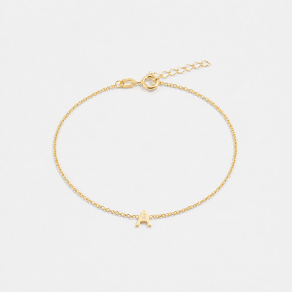 Original Single Initial Letter Bracelet - 18k Gold Vermeil / A