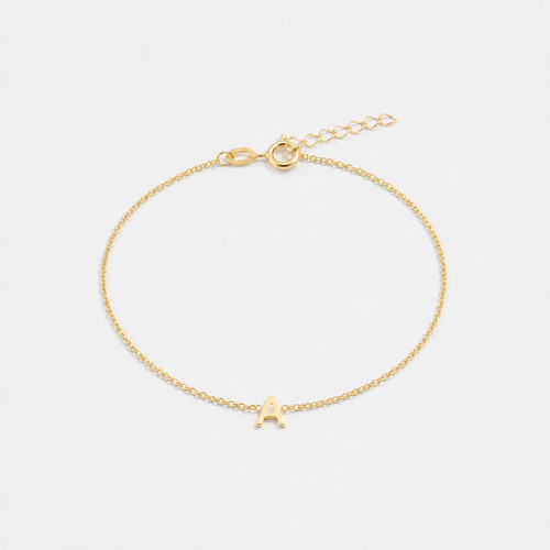 Original Single Initial Letter Bracelet - 18k Gold Vermeil / A