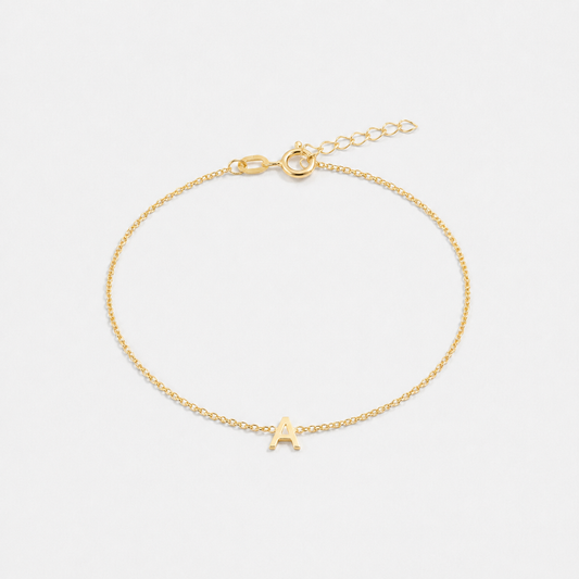 Original Single Initial Letter Bracelet - 18k Gold Vermeil / A