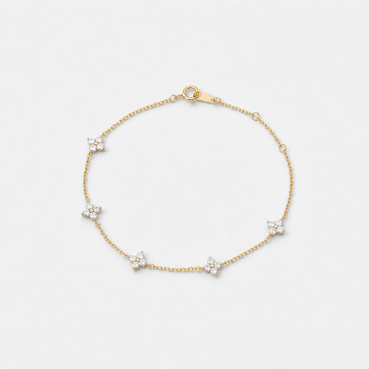Clover Station Chain Bracelet - 18k Gold Vermeil