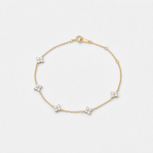 Clover Station Chain Bracelet - 18k Gold Vermeil