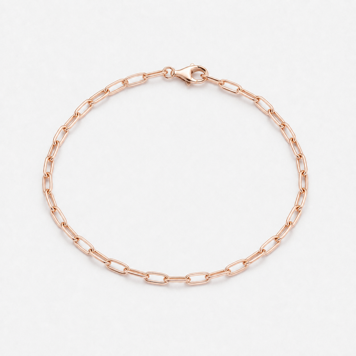 Link Chain Stacking Bracelet - 18k Rose Gold Vermeil