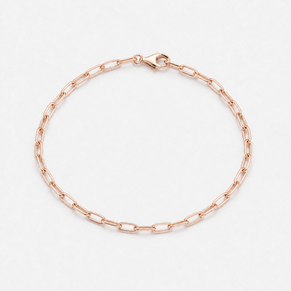 Link Chain Stacking Bracelet - 18k Rose Gold Vermeil