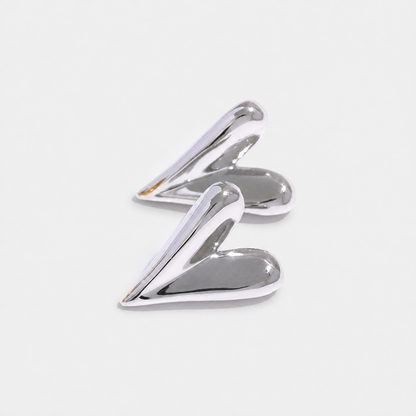 Wandering Heart Drop Earrings — Silver — Vessaly