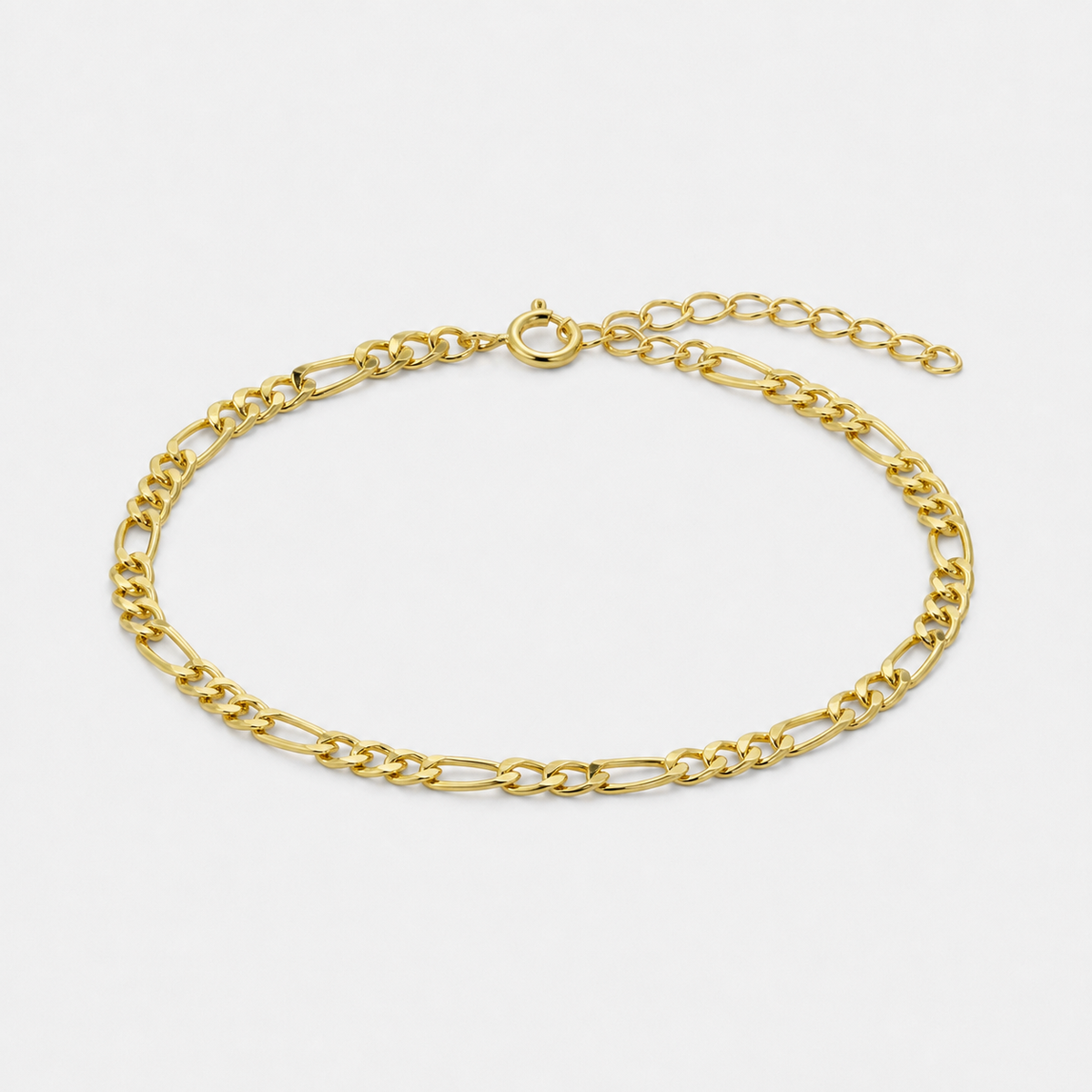 Classic Figaro Chain Bracelet - 18k Gold Vermeil