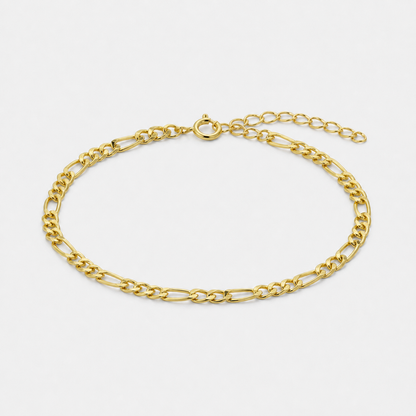 Classic Figaro Chain Bracelet - 18k Gold Vermeil