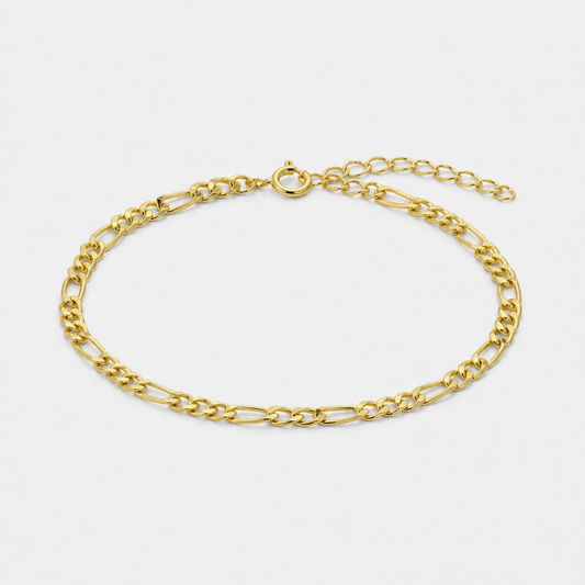 Classic Figaro Chain Bracelet - 18k Gold Vermeil