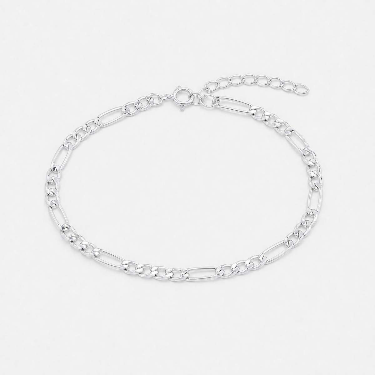 Classic Figaro Chain Bracelet - Sterling Silver