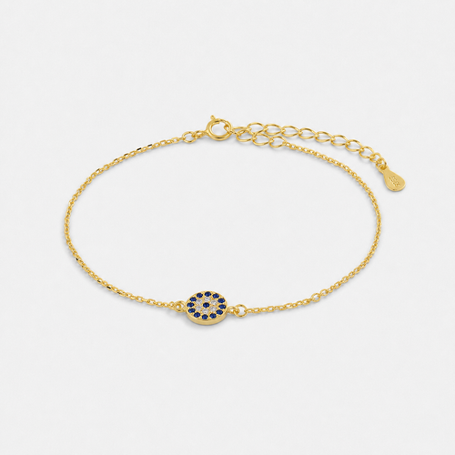 Pavé Evil Eye Bracelet - 18k Gold Vermeil