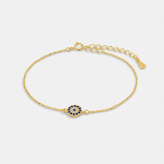 Pavé Evil Eye Bracelet - 18k Gold Vermeil
