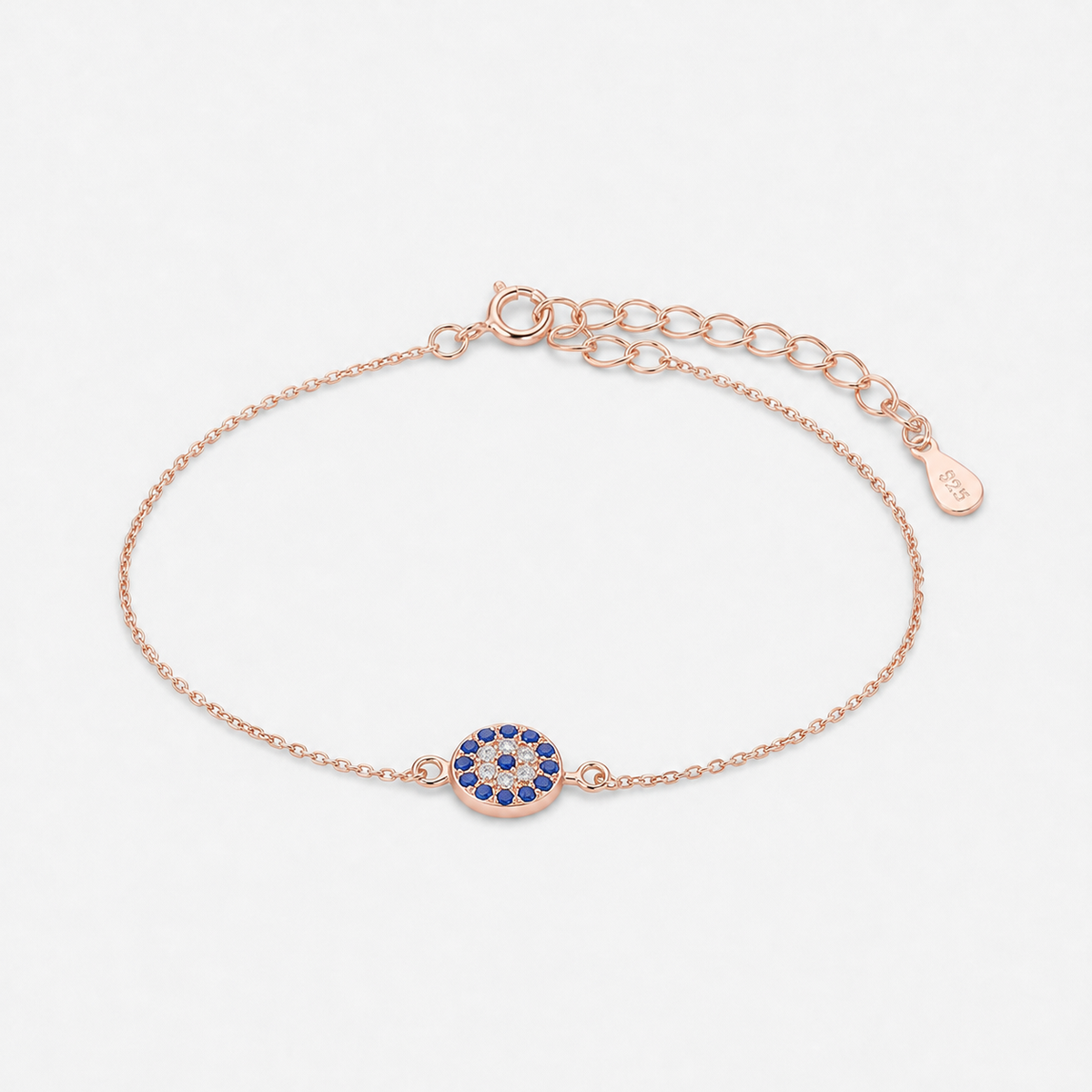 Pavé Evil Eye Bracelet - 18k Rose Gold Vermeil