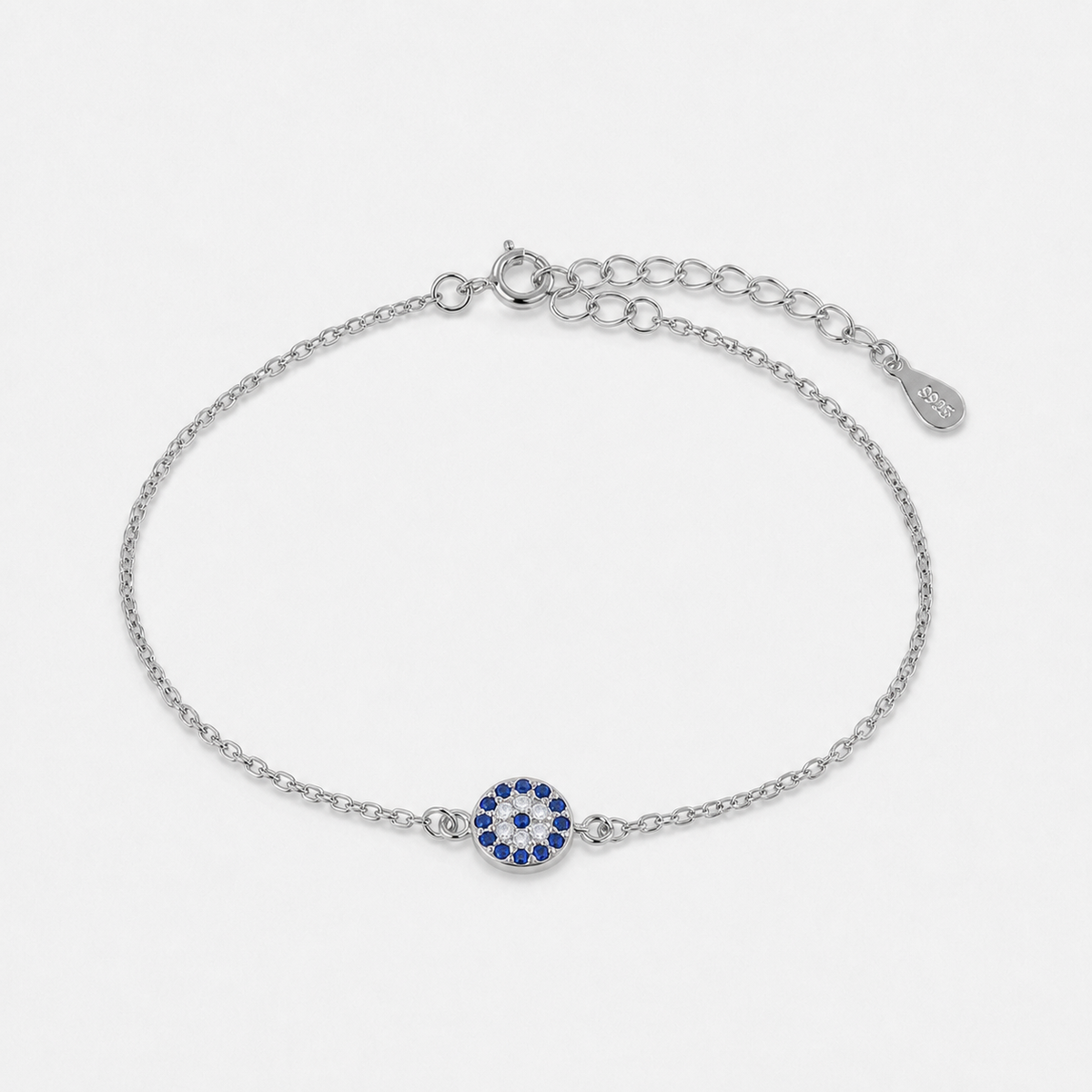 Pavé Evil Eye Bracelet - Sterling Silver