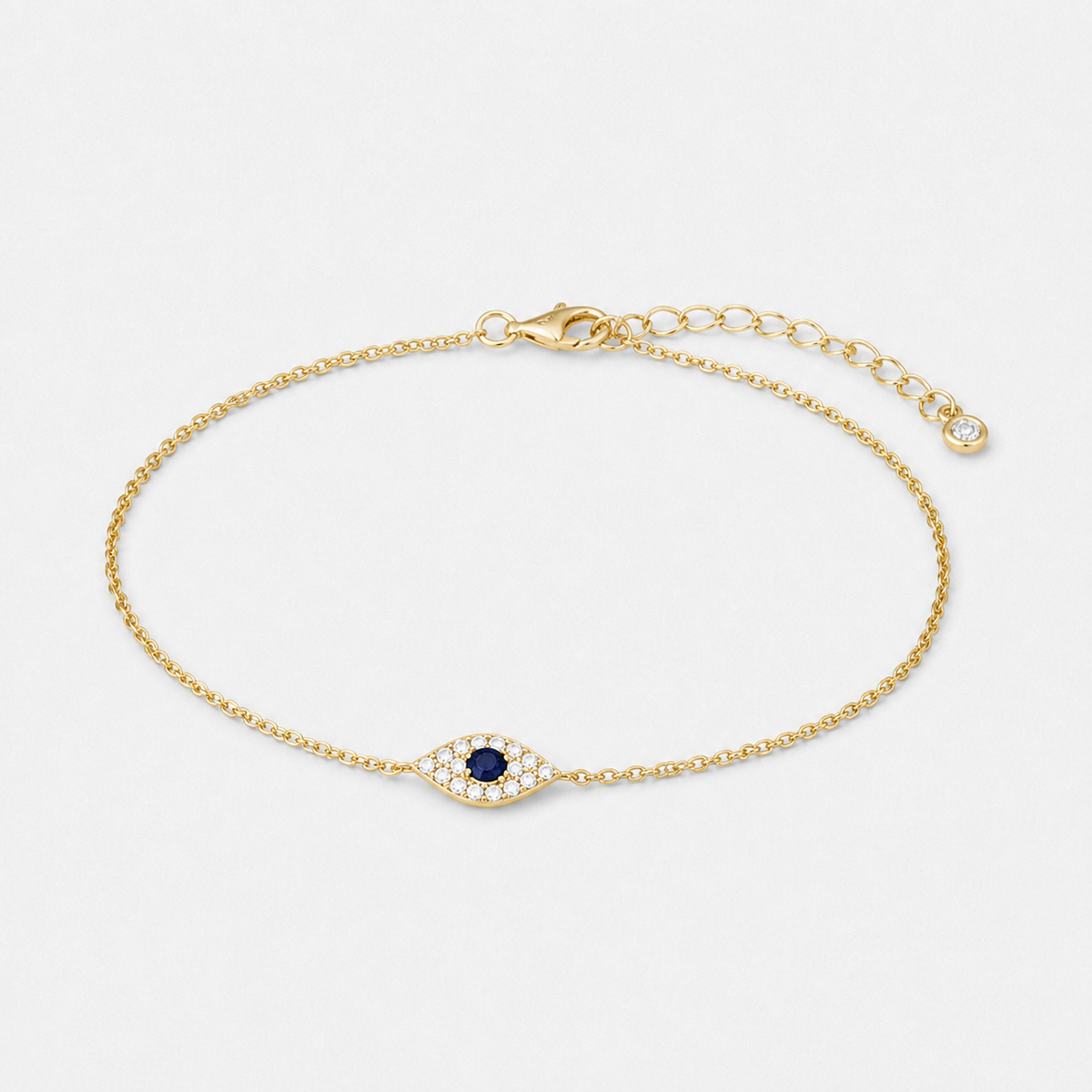 Pavé Evil Eye Chain Bracelet - 18k Gold Vermeil