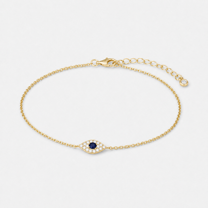 Pavé Evil Eye Chain Bracelet - 18k Gold Vermeil