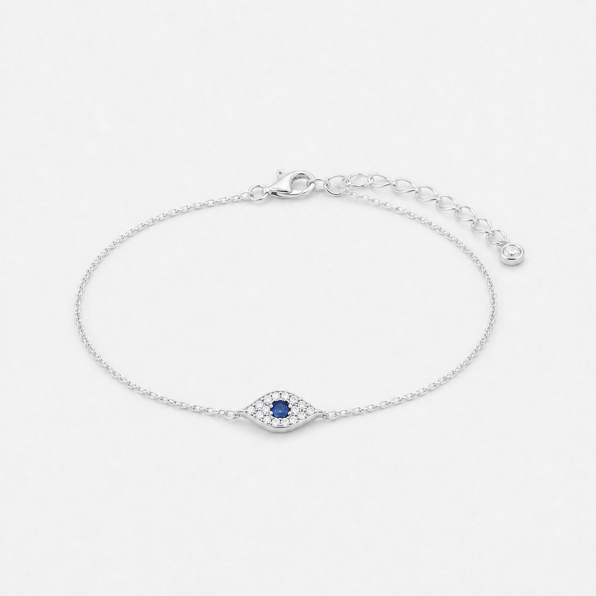 Pavé Evil Eye Chain Bracelet - Sterling Silver