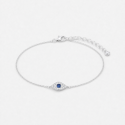Pavé Evil Eye Chain Bracelet - Sterling Silver