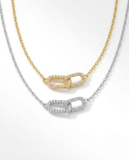 Geometric pendant necklace side angle – Vessaly