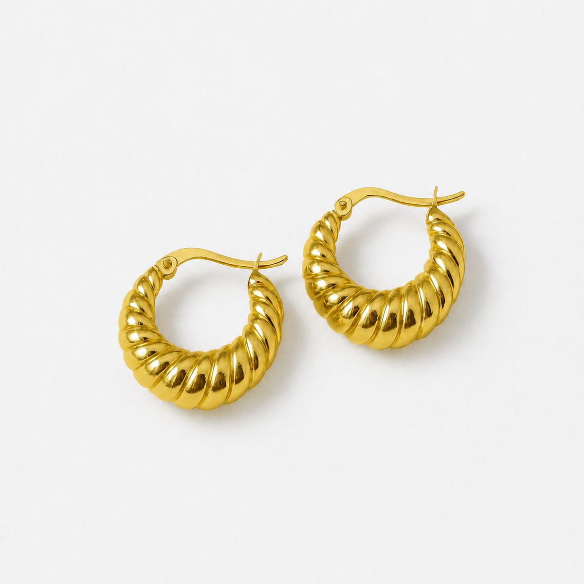 Nora 18K Gold-Plated Croissant Hoop Earrings — Gold / 3 UNITS — Vessaly