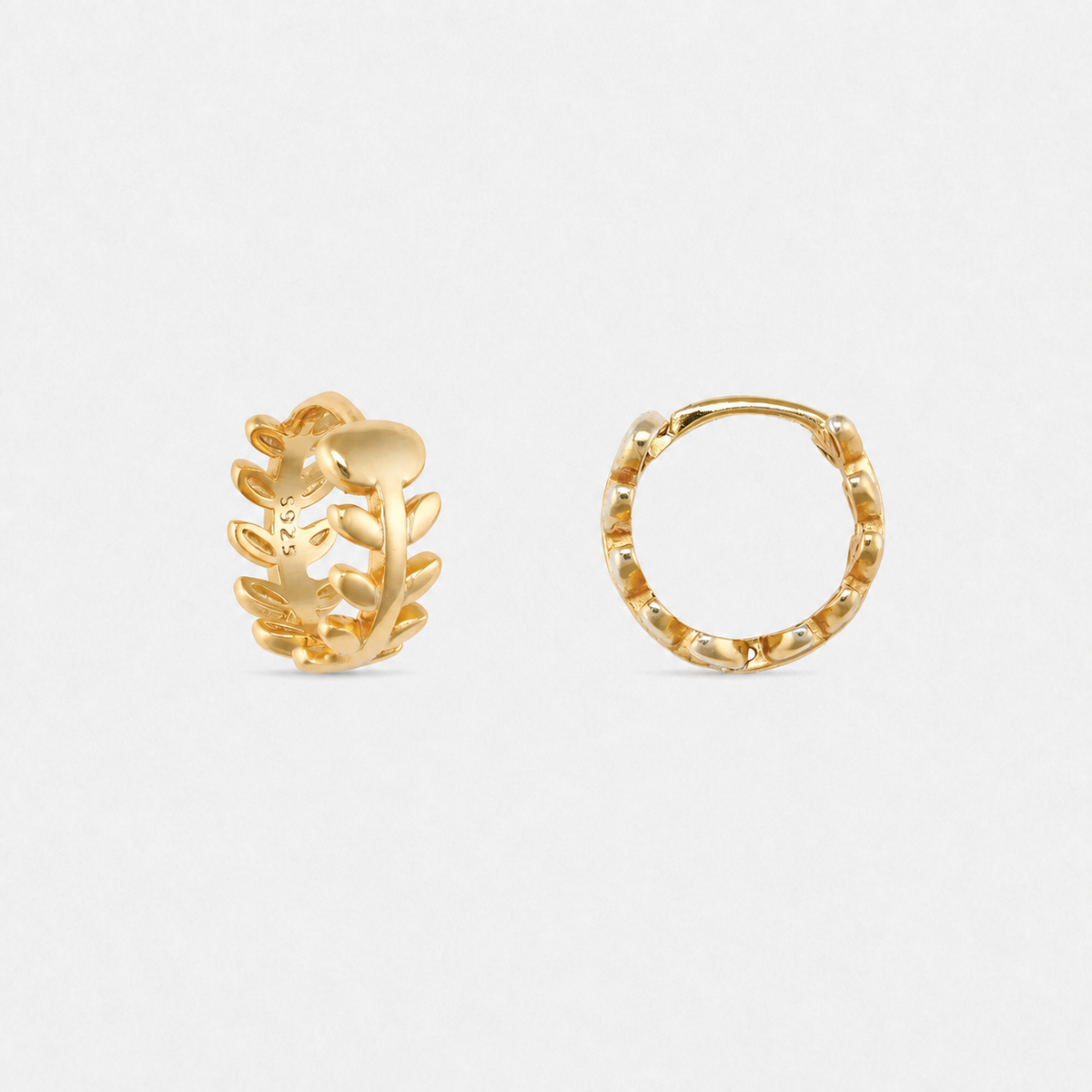 Tiny 14K Gold-Plated Huggie Hoop Earrings — Gold — Vessaly