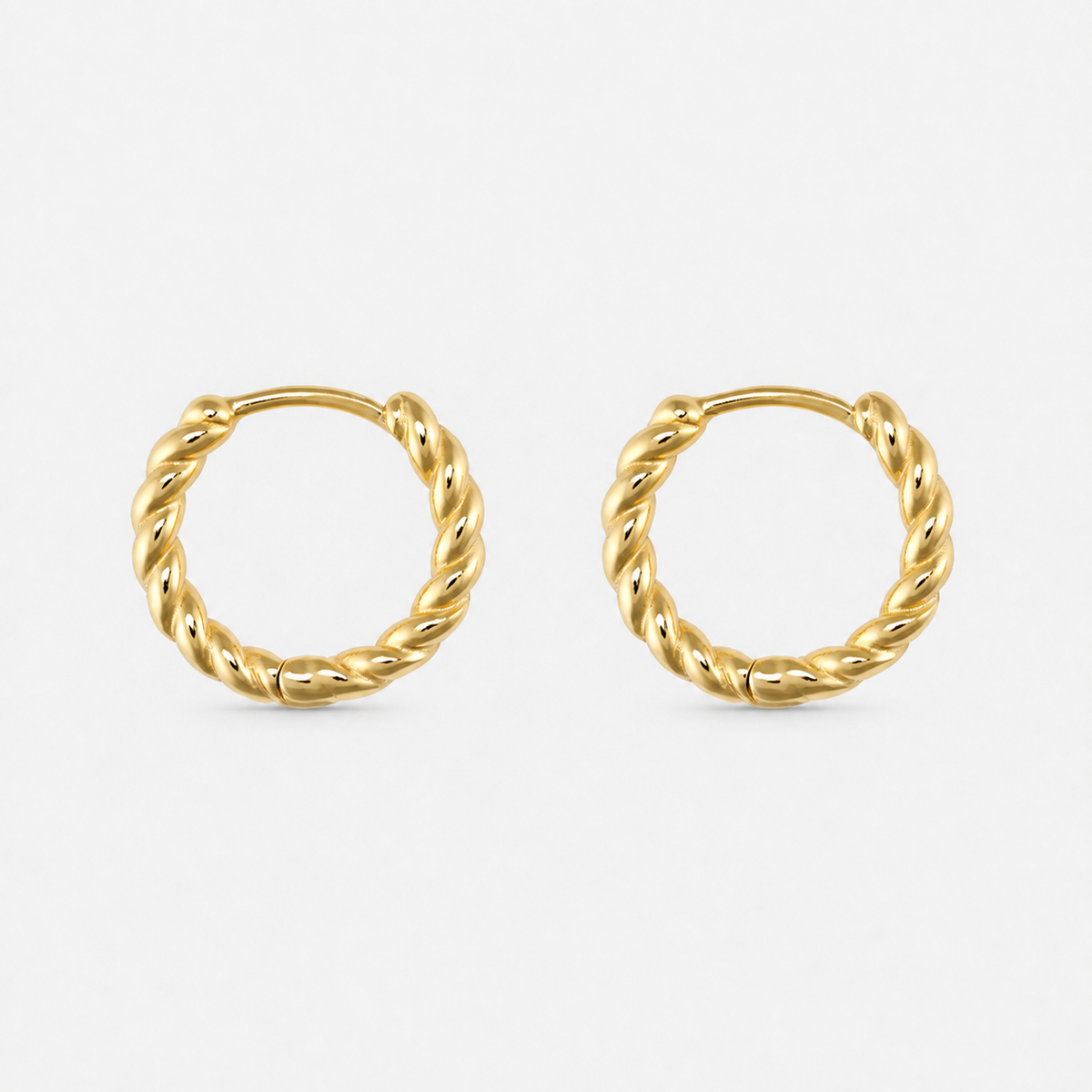 Small 14K Gold-Plated Thin Hoop Earrings — Gold — Vessaly
