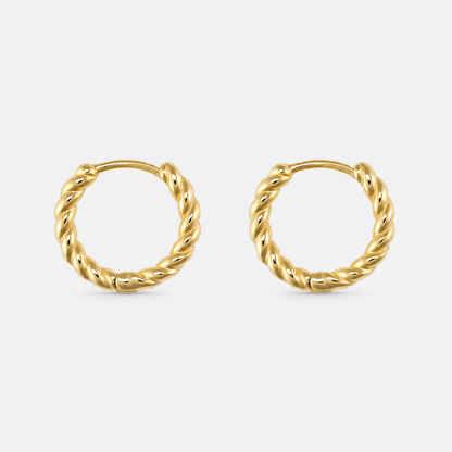 Small 14K Gold-Plated Thin Hoop Earrings — Gold — Vessaly