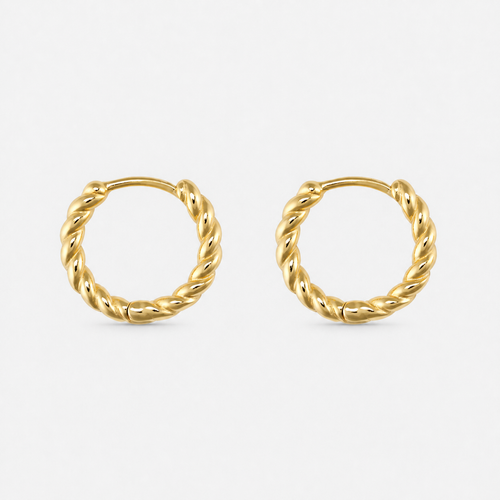 Small 14K Gold-Plated Thin Hoop Earrings — Gold — Vessaly