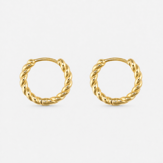 Small 14K Gold-Plated Thin Hoop Earrings — Gold — Vessaly
