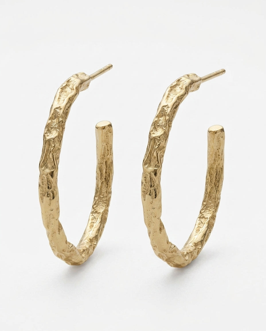 Medium 14K Gold-Plated Thin Hoop Earrings
