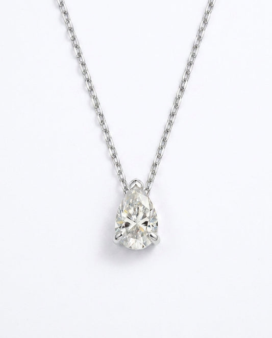 celeste pear cut moissanite necklace in 925 sterling silver
