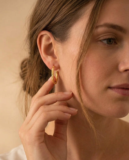 Medium 14K Gold-Plated Thin Hoop Earrings
