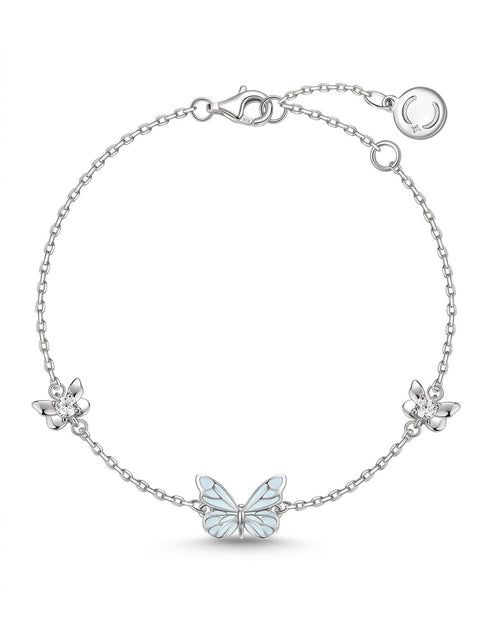 Starlight Butterfly bracelet — glow-in-the-dark sterling silver butterfly charm