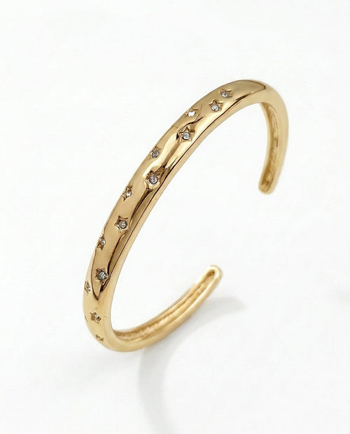 sienna star set cuff bracelet in gold