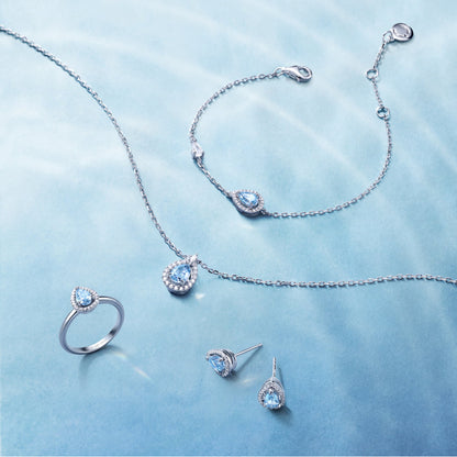 March birthstone necklace in 925 sterling silver – Vessaly