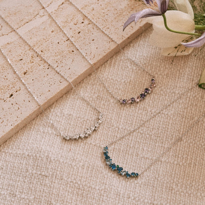 Wisteria flower pendant necklace detail – Vessaly