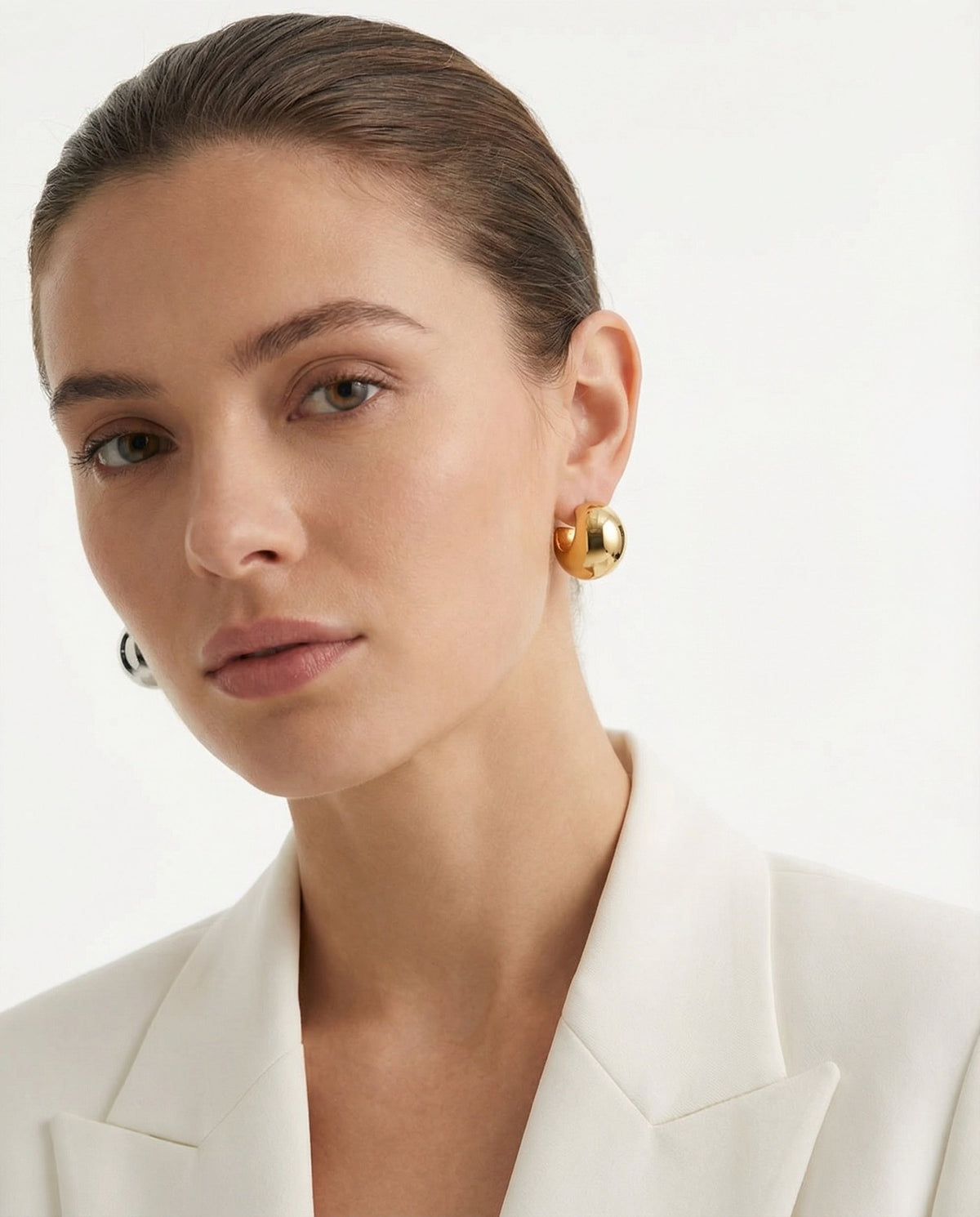 Minimalist dome drop earrings pair – Vessaly