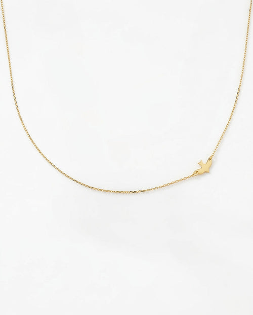 18K Gold Bird Pendant Choker Necklace