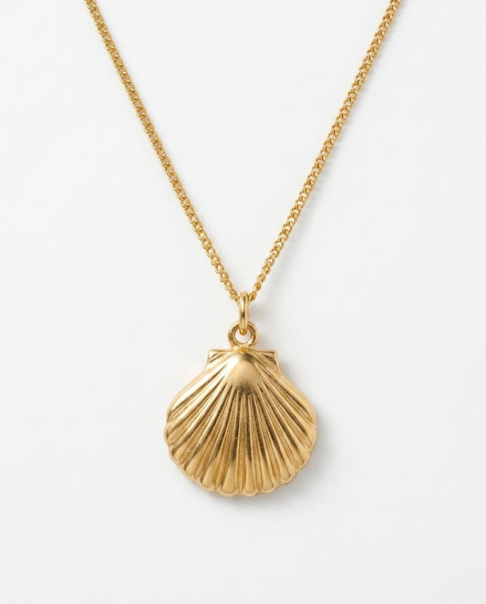 18K Gold Shell Pendant Necklace