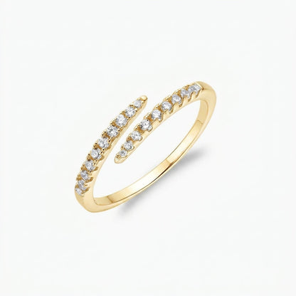 Pavé crystal layer ring in gold – Vessaly