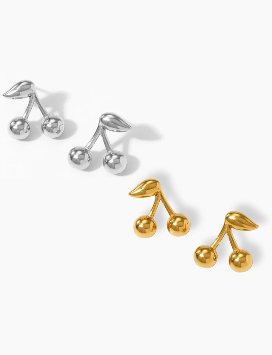 The cherry studs earrings detail shot