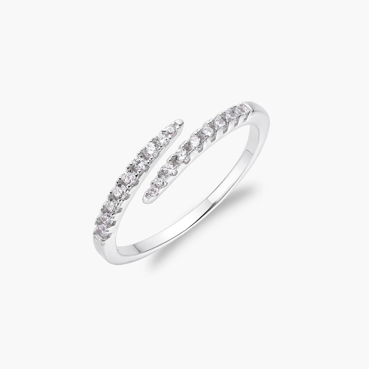 Vessaly 18K Gold-Plated Pave Crystal Layer Ring — cubic zirconia eternity stacking ring