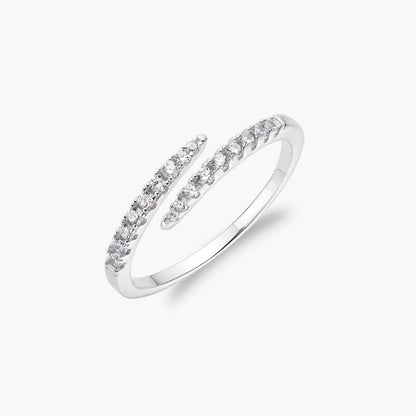 Vessaly 18K Gold-Plated Pave Crystal Layer Ring — cubic zirconia eternity stacking ring