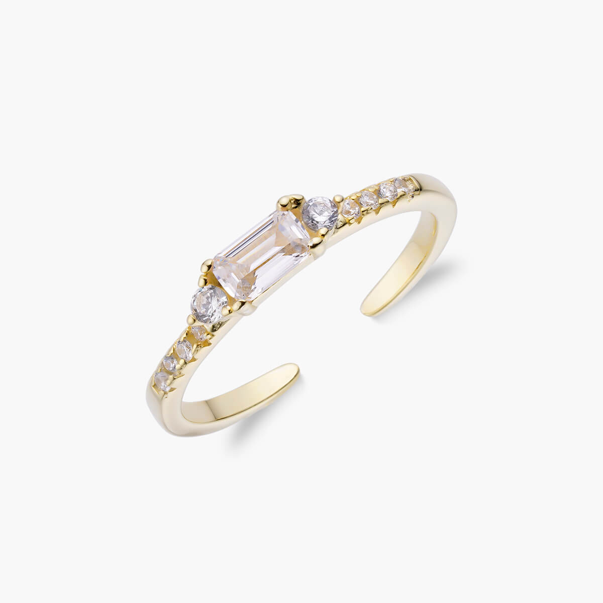 Delicate open ring layered in a stack – Vessaly