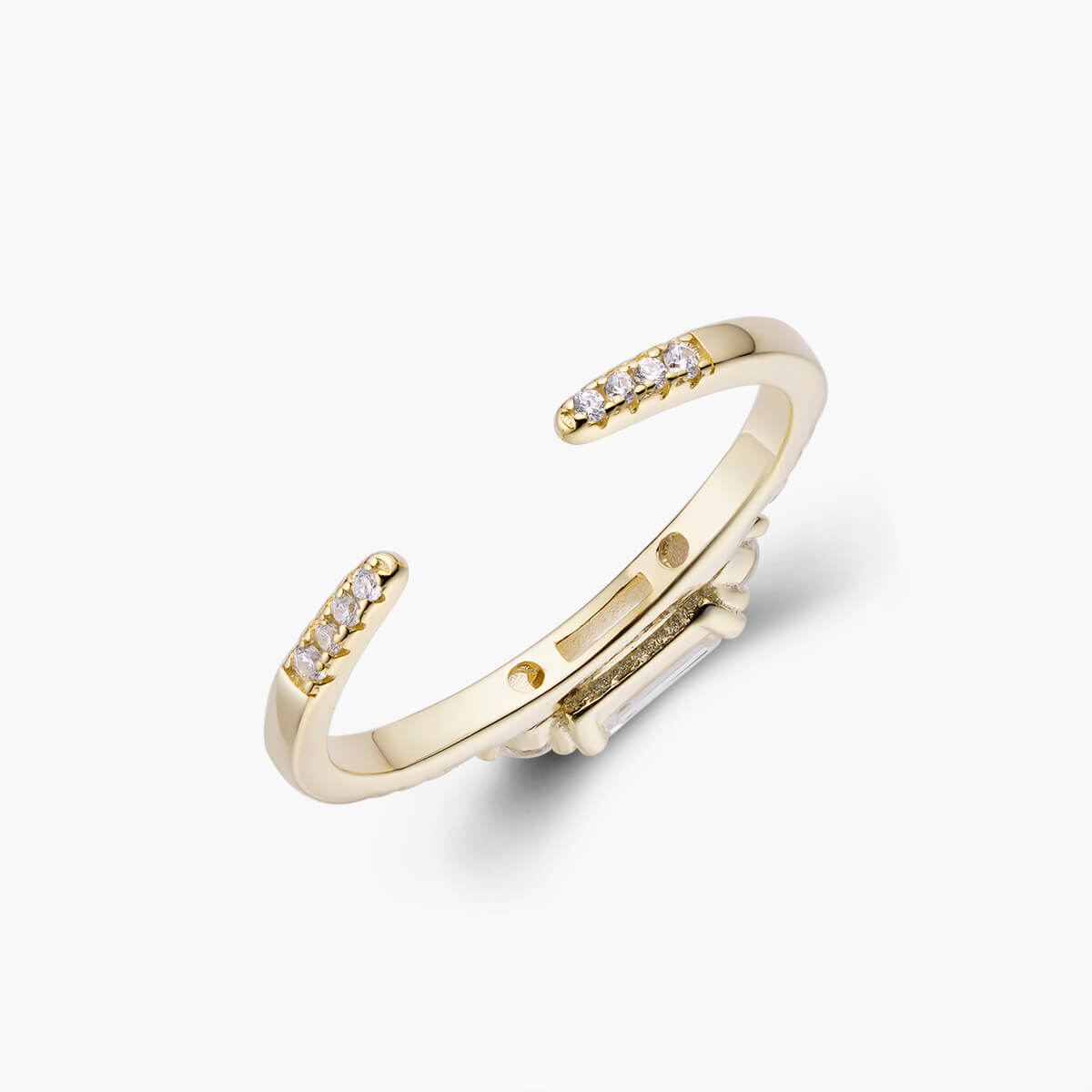 Minimalist open set ring detail – Vessaly
