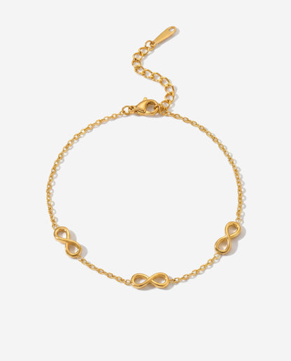 14K gold infinity loop chain bracelet