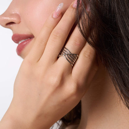 Miranda ring on neutral background, polished finish