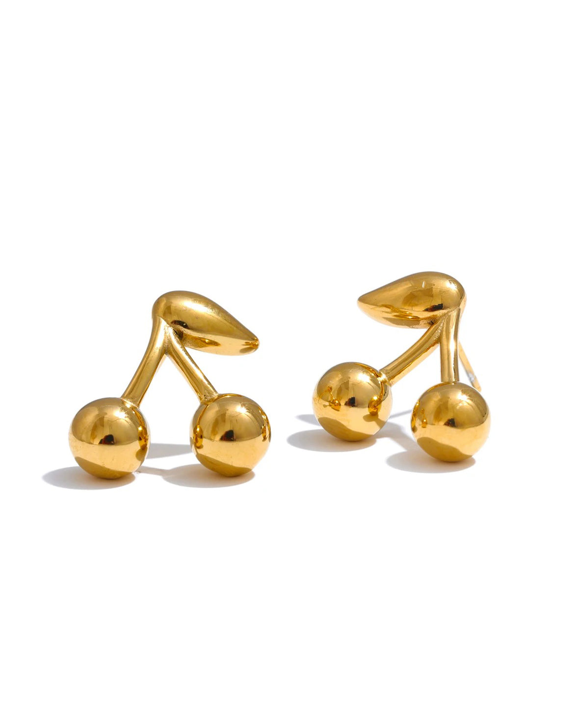 Silver cherry stud earrings – Vessaly
