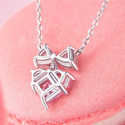 Silver bow pendant on a delicate chain – Vessaly